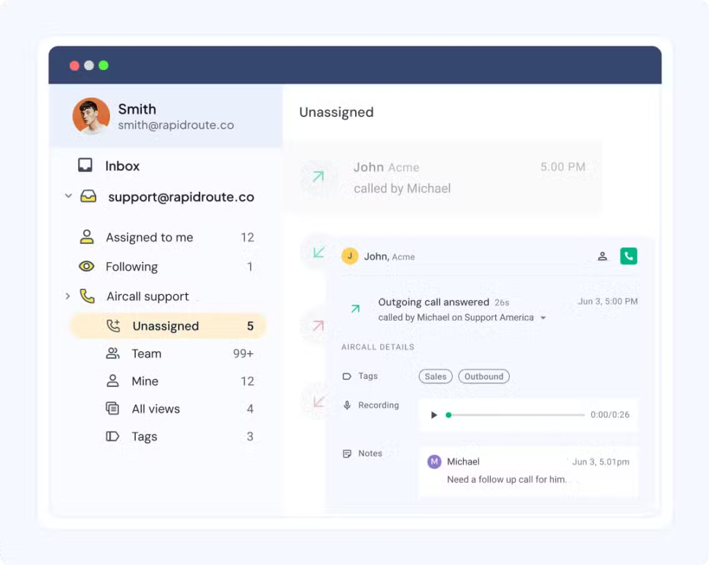 Hiver’s Aircall Integration