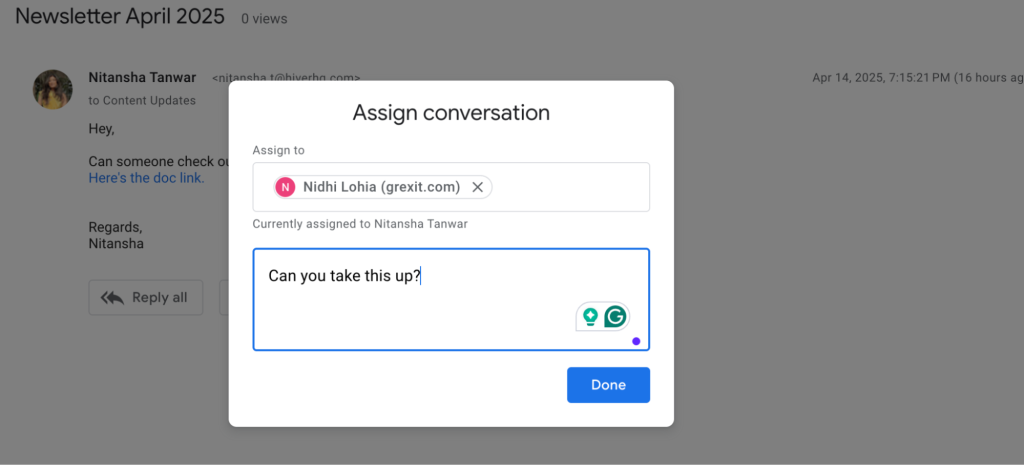 Assigning emails