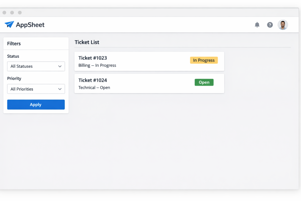 Turn a Google Sheet into a simple ticket dashboard with AppSheet