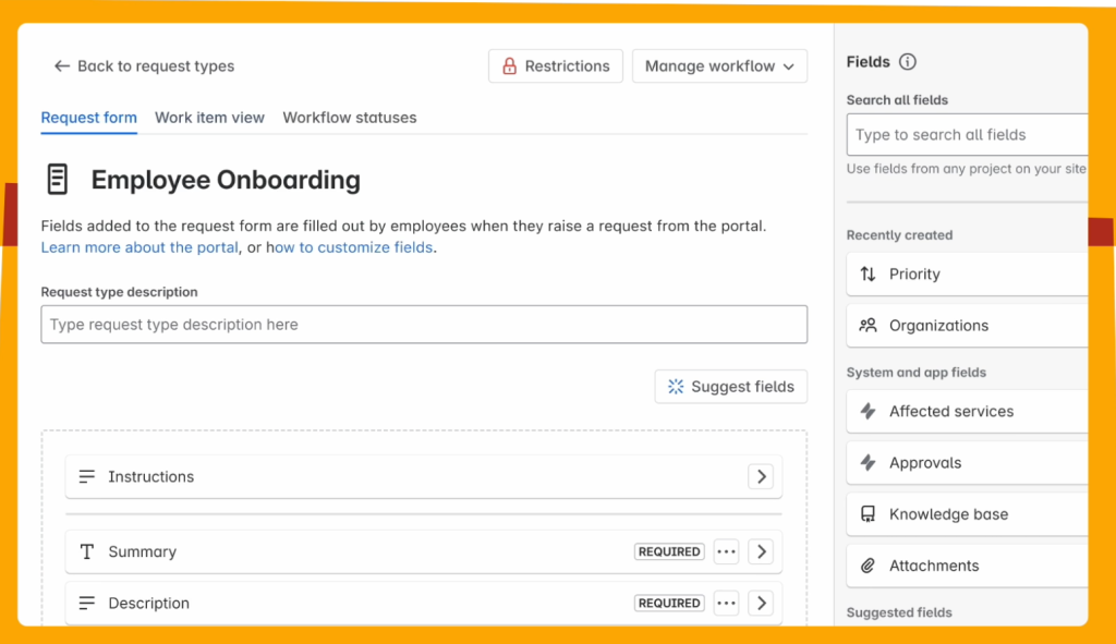 Jira Service Management allows HR teams to track employee requests, automate workflows, and collaborate across departments