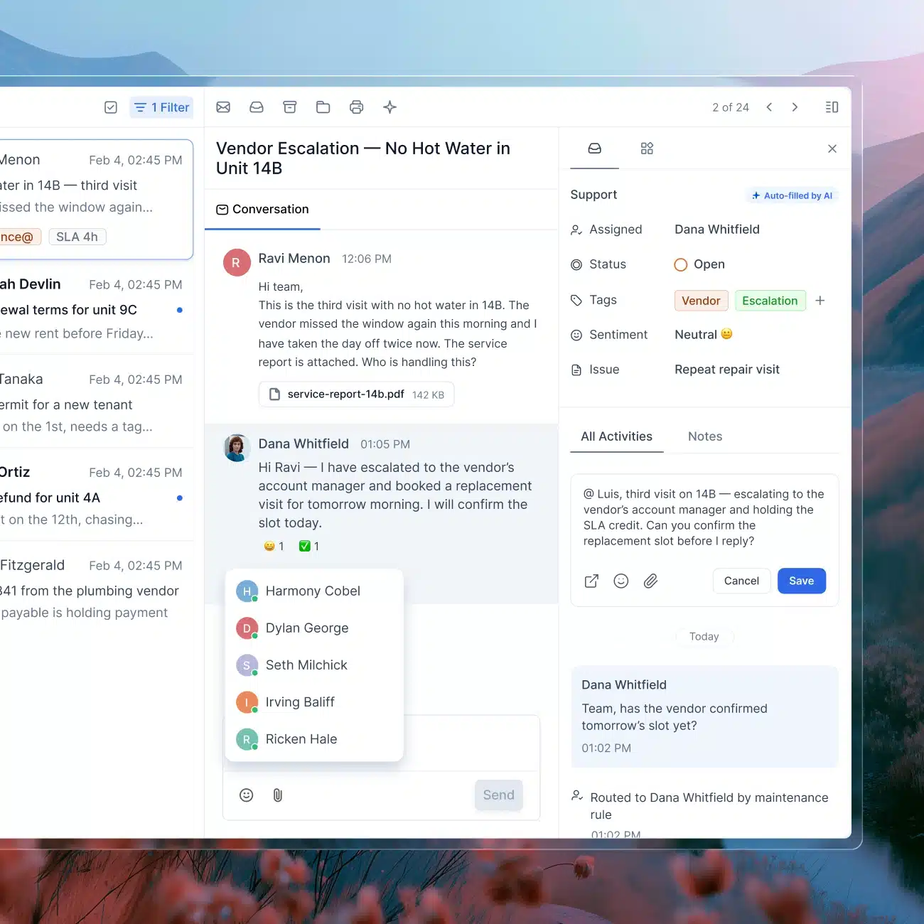 Assign, track, route, and collaborate on every request